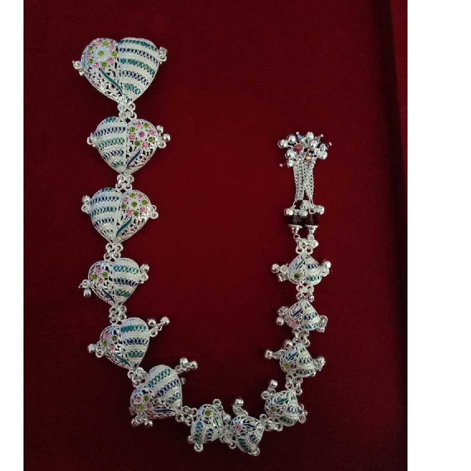 Silver Designer Indian Heart Shaped Hair Tikka