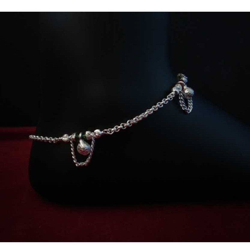 Indian Silver Modern Unique Anklet