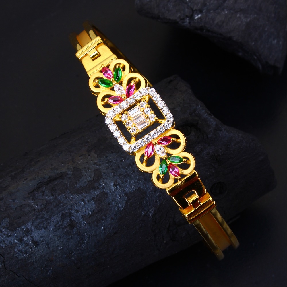 gold pink green stone diamond Bracelet 19