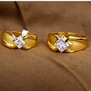 18k Gold Gorgeous CZ Couple Rings
