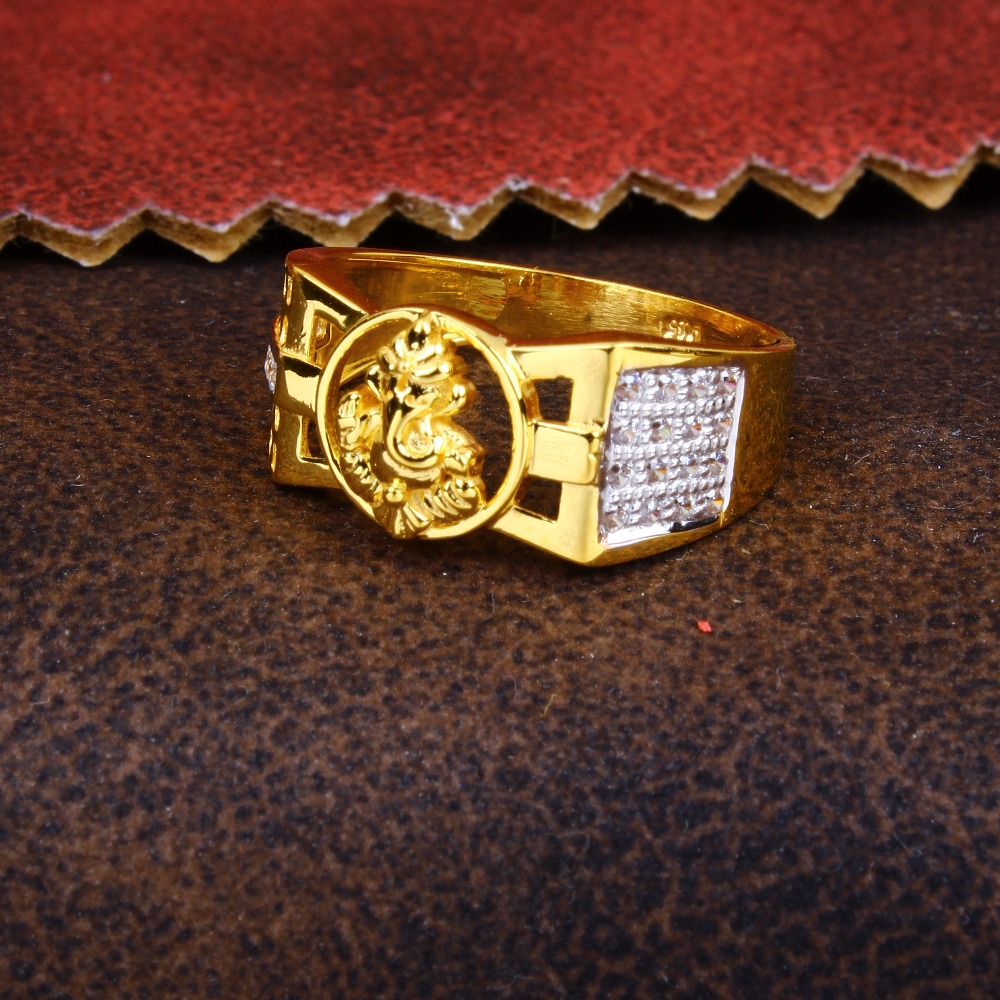 gold modern cZ diamond Ring 143