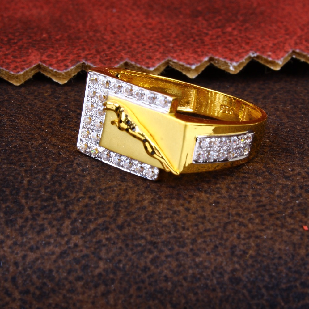 gold cheetah design cZ diamond Ring 141