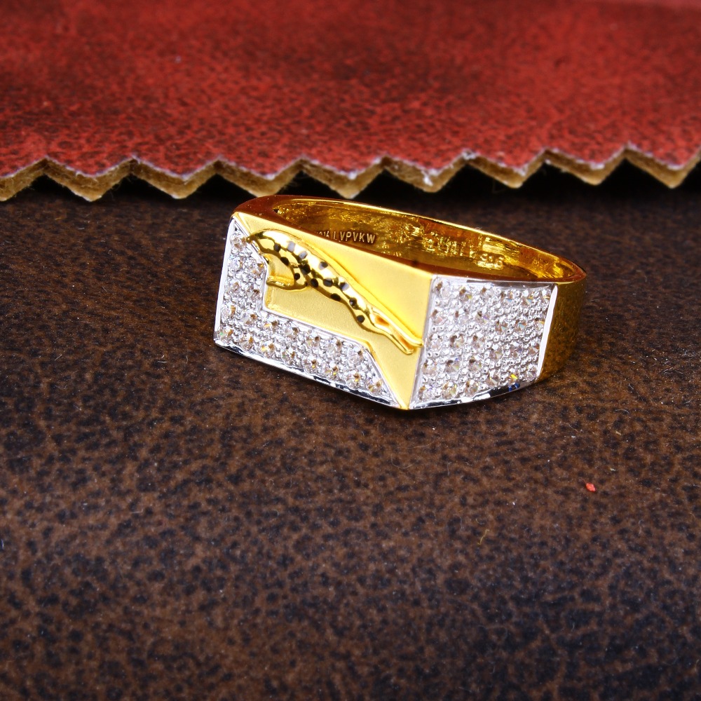 gold cheetan design CZ diamond Rings 139