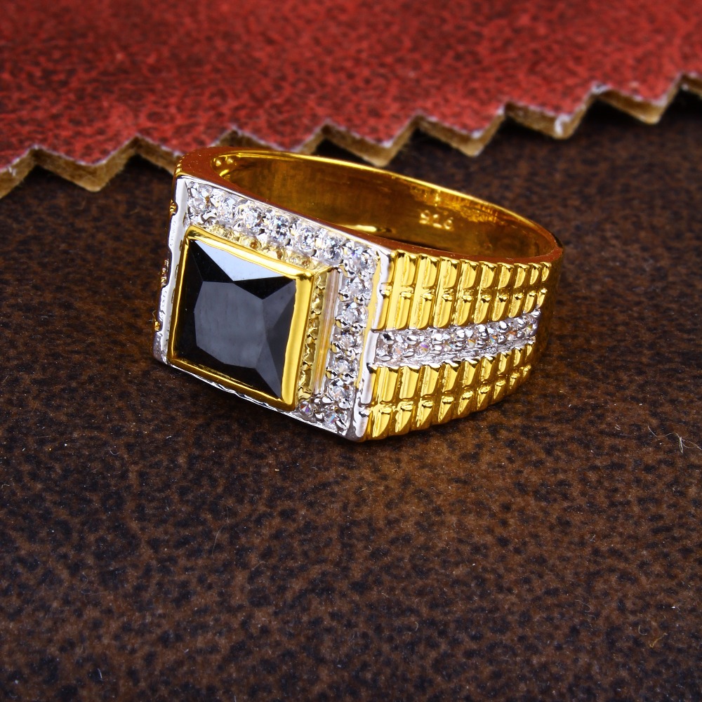 22k gold black ston ring for mens