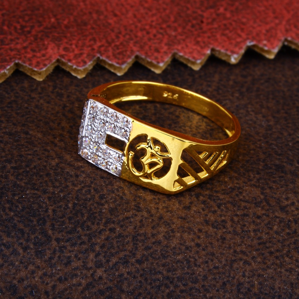 22K CZ diymond gents ring