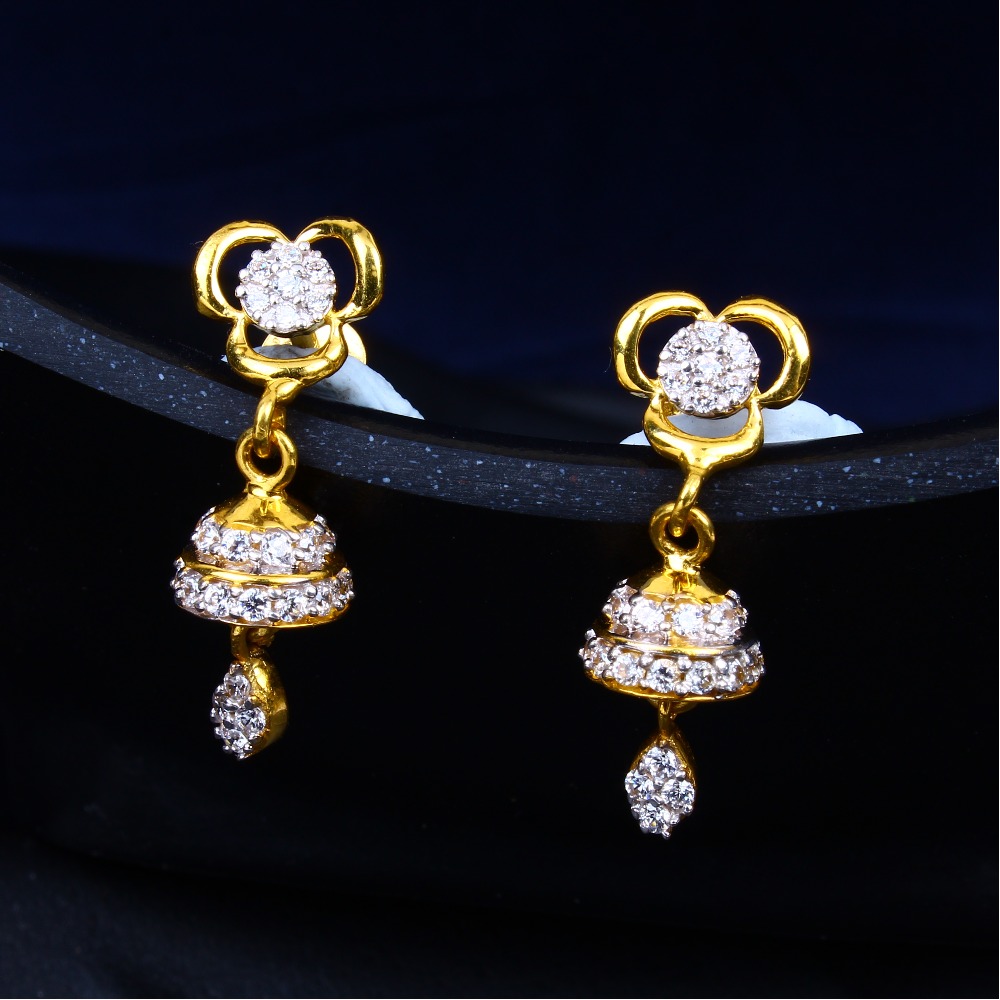 Gold cz fancy earrings 28