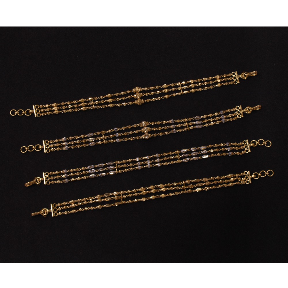 916 Gold Triple Line Bracelet For Women LK003