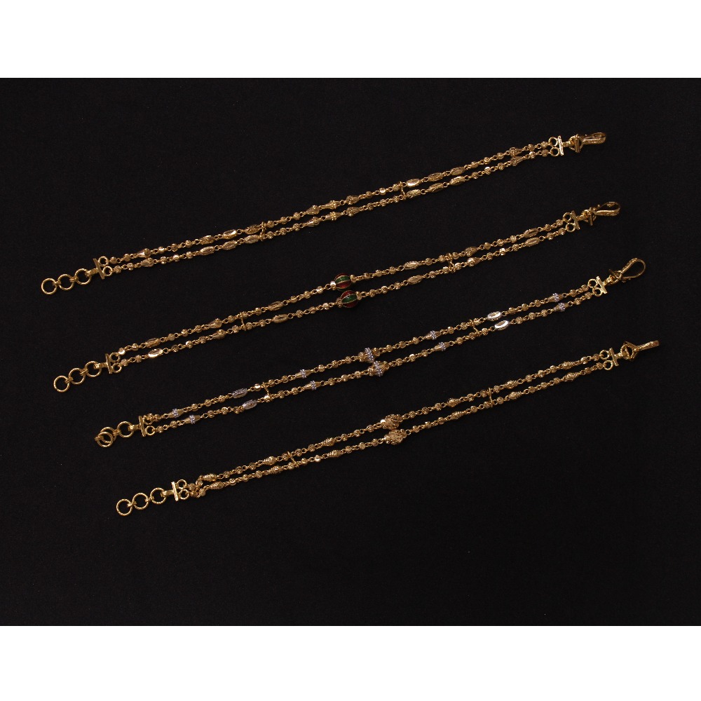 22KT Gold Double Line Ladies Bracelet LK002