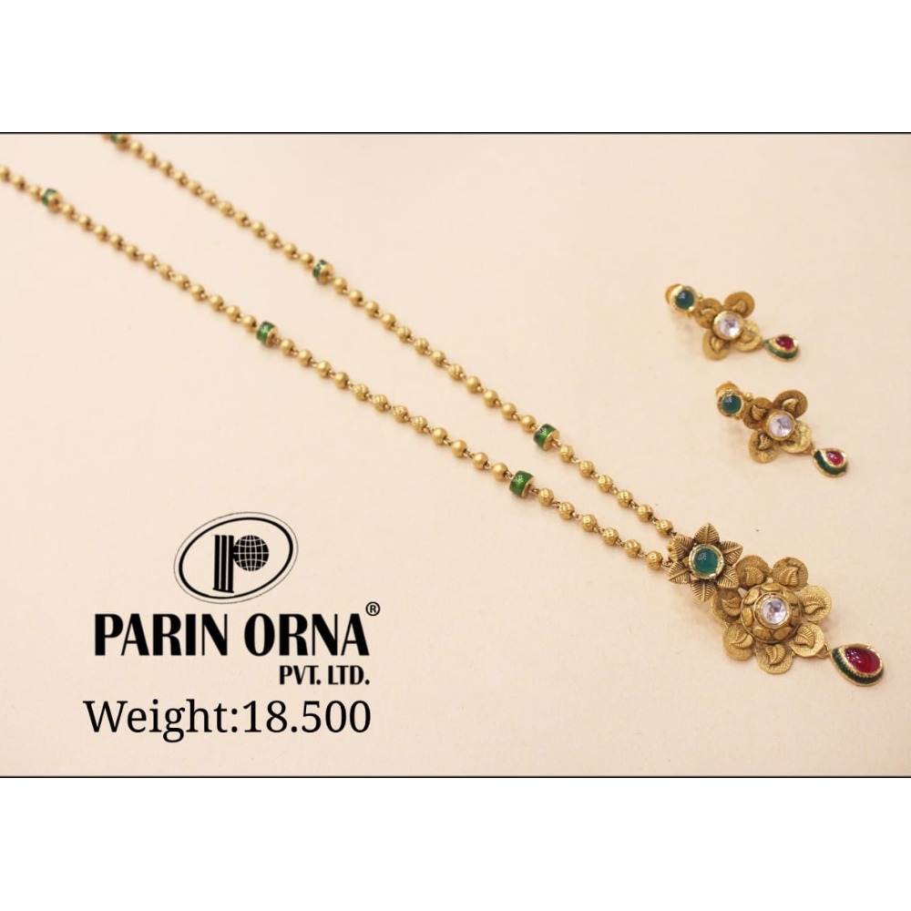22KT Gold Antique Flower Design Dokiya Set AD002 - Image 2