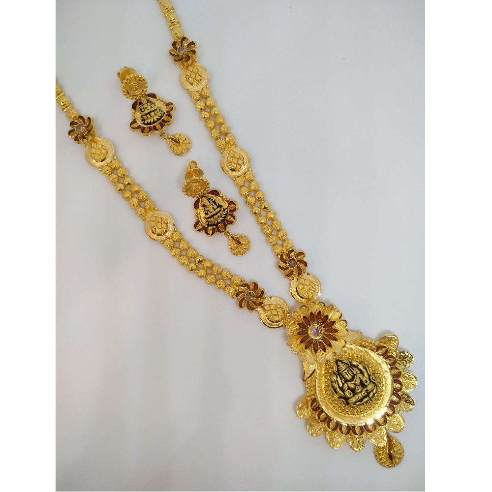 916 Gold Fancy Long Necklace Set PO-N003