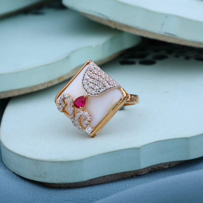 18KT Rose Gold Delicate Ladies Ring RLR975