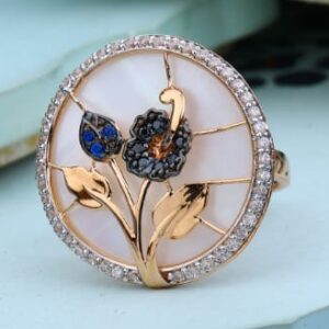 18KT Rose Gold Designer Ladies Ring RLR974