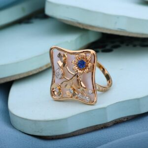 750 Rose Gold CZ Hallmark Gorgeous Ladies Ring RLR970