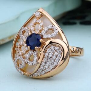 750 Rose Gold CZ Hallmark Exclusive Ladies Ring RLR968