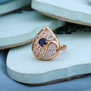 750 Rose Gold CZ Hallmark Exclusive Ladies Ring RLR968