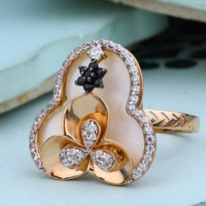 750 Rose Gold CZ Hallmark Classic Ladies Ring RLR965