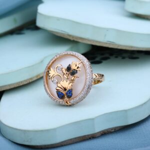 750 Rose Gold CZ Gorgeous Ladies Ring RLR962
