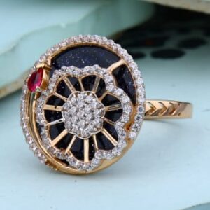 750 Rose Gold CZ Fancy Ladies Ring RLR961