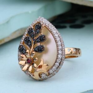 750 Rose Gold CZ Exclusive Ladies Ring RLR960