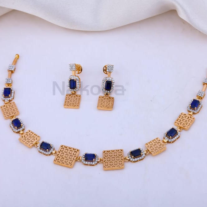 750 Rose Gold CZ Classic Necklace RN434
