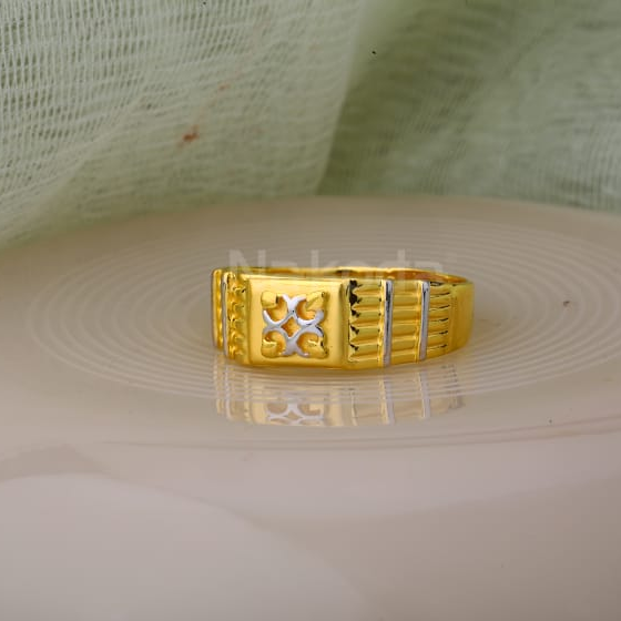 916 Gold CZ Hallmark Stylish Mens Plain Ring MPR301