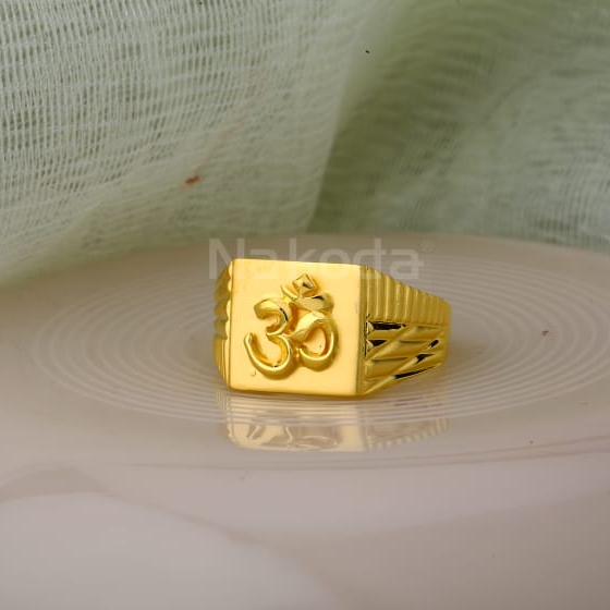 916 Gold CZ Mens Exclusive Plain Ring MPR290