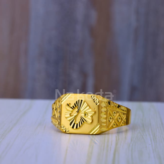 916 Gold Hallmark Fancy Mens Plain Ring MPR283