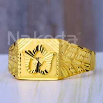 916 Gold Mens Gorgeous Plain Ring MPR275 - Image 2