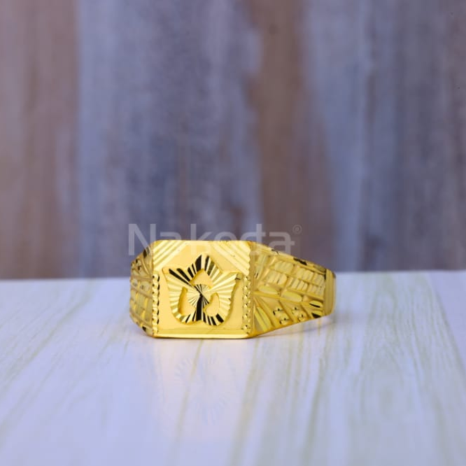 916 Gold Mens Gorgeous Plain Ring MPR275