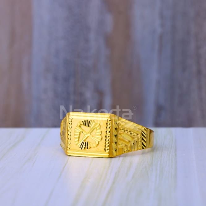 916 Gold Mens Delicate Plain Ring MPR271