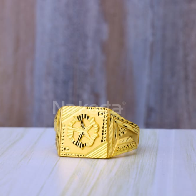 916 Gold Mens Classic Plain Ring MPR270