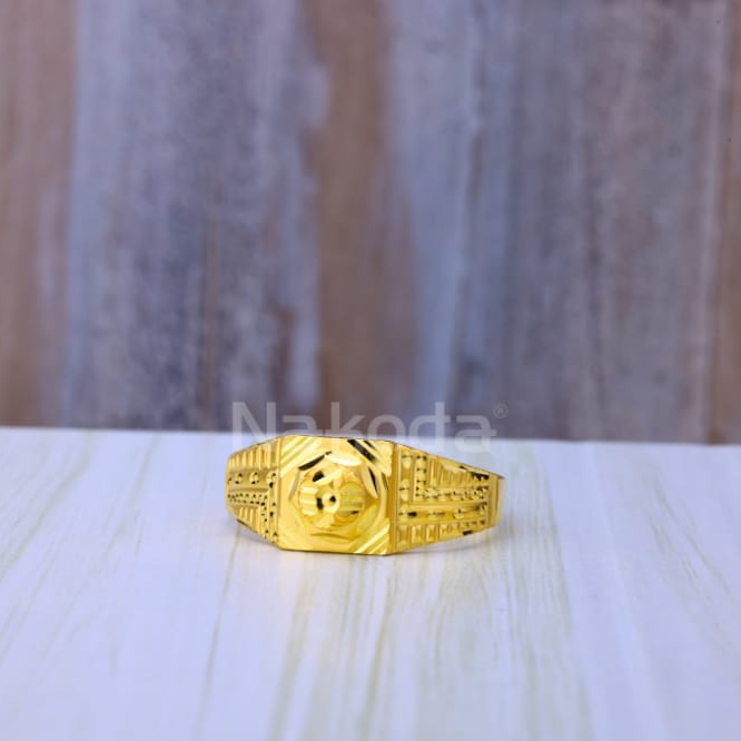 22KT Gold CZ Mens Classic Plain Ring MPR255