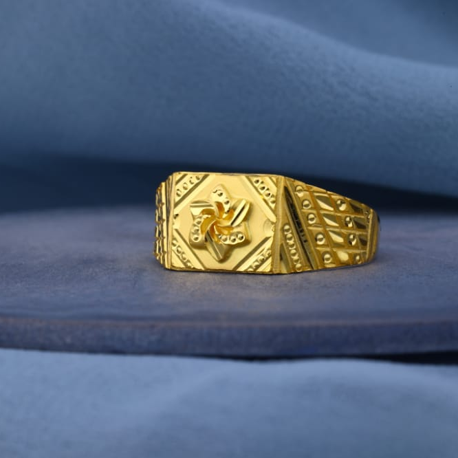916 Gold Hallmark Designer Mens Plain Ring MPR237
