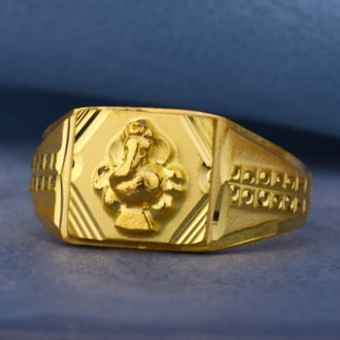 916 Gold Hallmark Mens Plain Ring MPR235 - Image 2