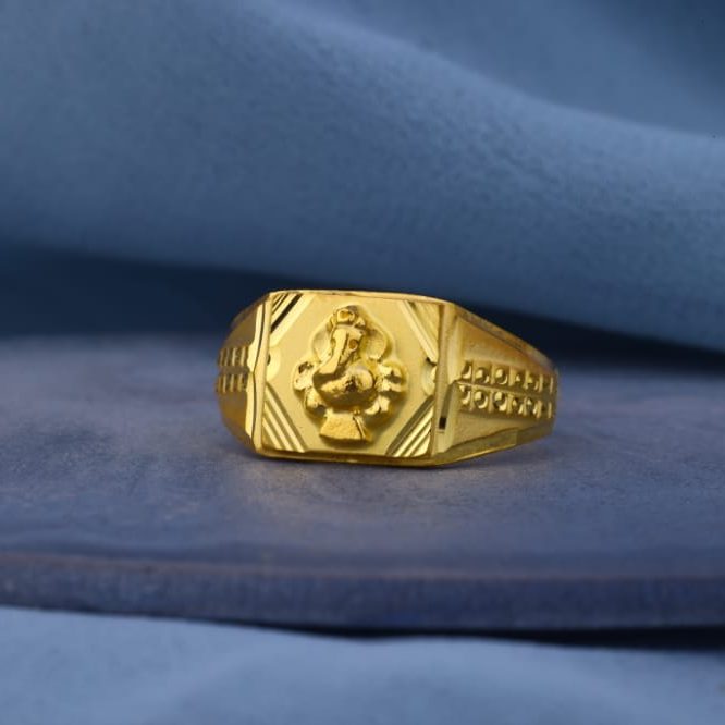 916 Gold Hallmark Mens Plain Ring MPR235
