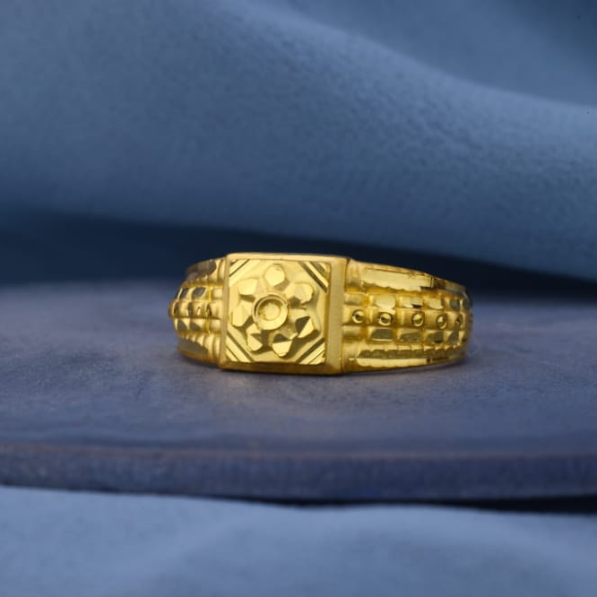 916 Gold Mens Exclusive Plain Ring MPR226
