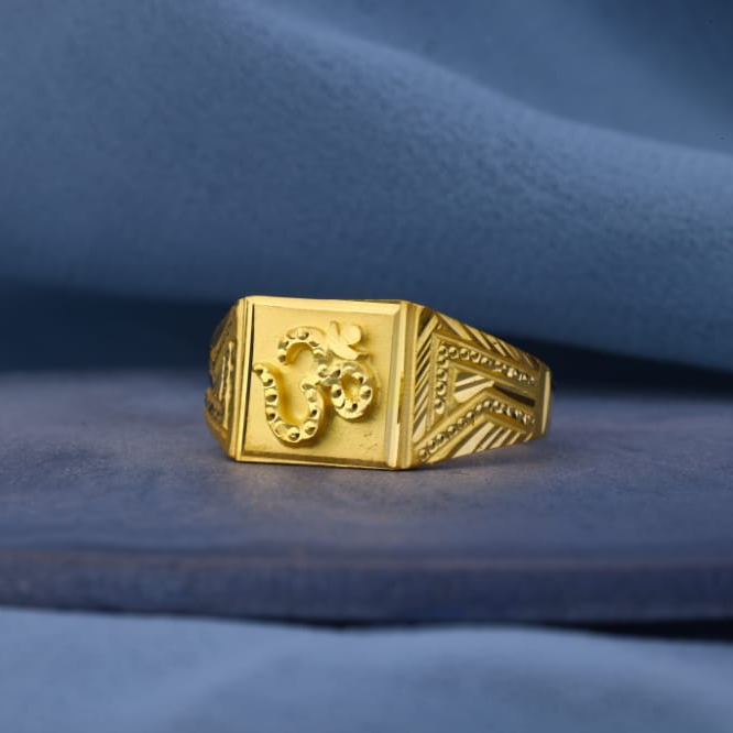 916 Gold Mens Classic Plain Ring MPR223