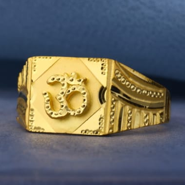 916 Gold Mens Plain Ring MPR222 - Image 2