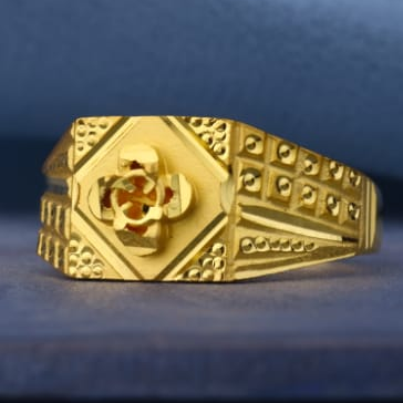 22KT Gold CZ Hallmark Designer Mens Plain Ring MPR216 - Image 2
