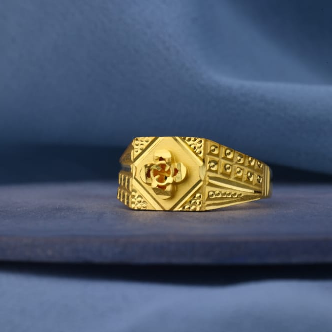 22KT Gold CZ Hallmark Designer Mens Plain Ring MPR216