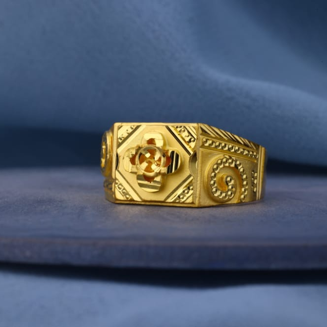 22KT Gold CZ Hallmark Mens Plain Ring MPR214