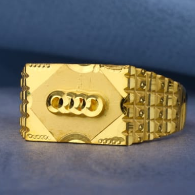 22KT Gold CZ Mens Stylish Plain Ring MPR213 - Image 2
