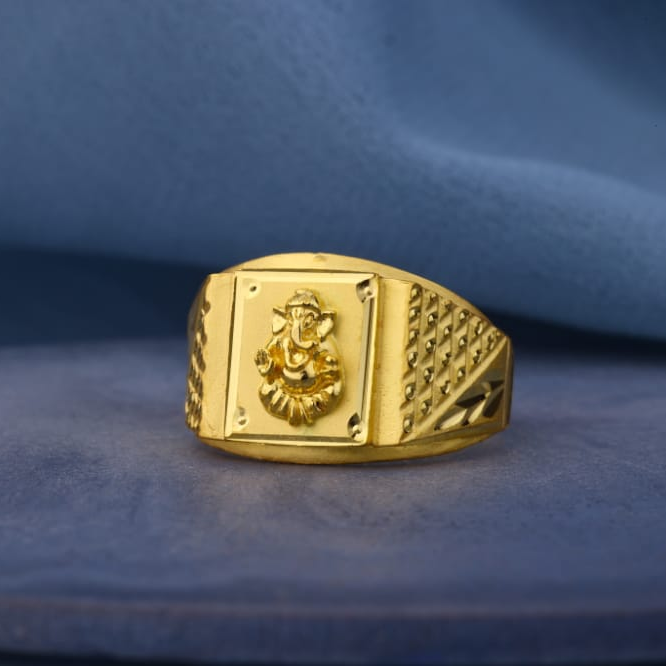 22KT Gold CZ Mens Gorgeous Plain Ring MPR212