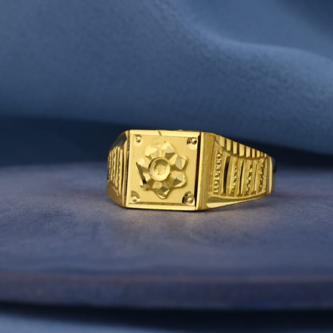 22KT Gold CZ Mens Designer Plain Ring MPR208