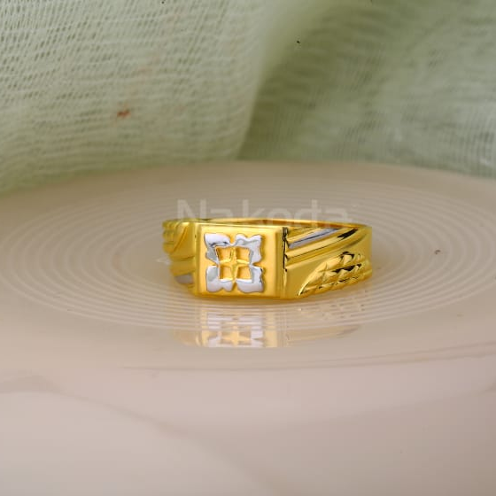 916 Gold CZ Hallmark Mens Fancy Plain Ring MPR190