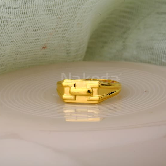 916 Gold CZ Mens Fancy Plain Ring MPR181
