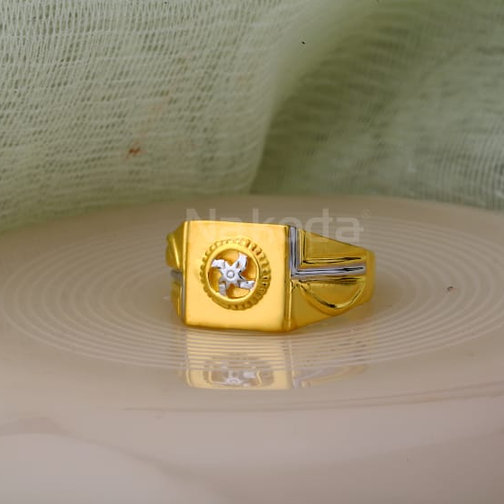 916 Gold Hallmark Mens Stylish Plain Ring MPR176