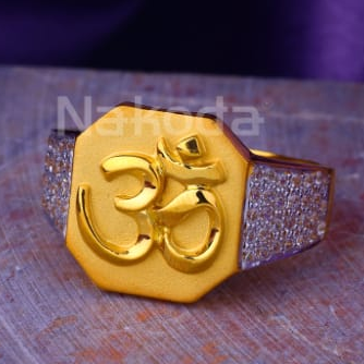 916 Gold CZ Mens Ring MR972 - Image 2