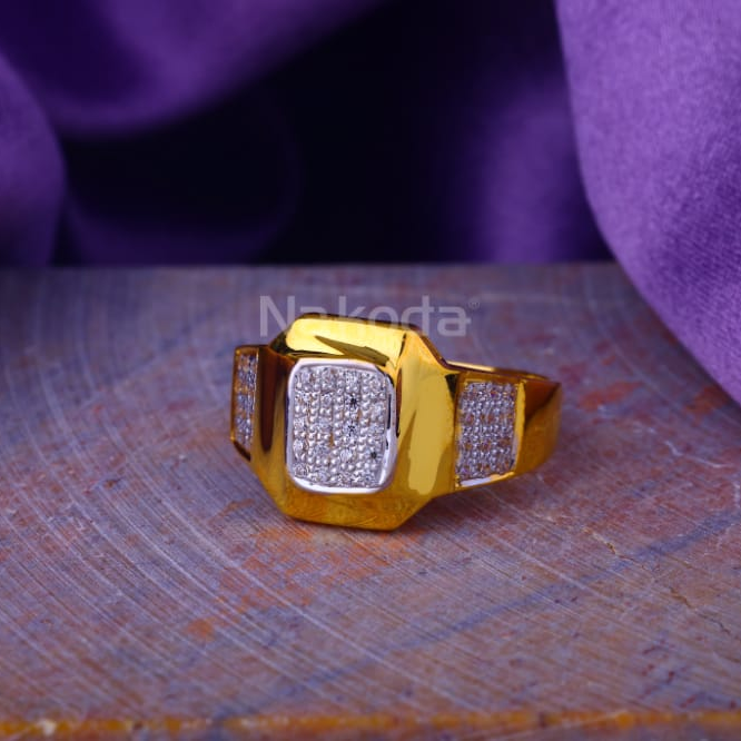 22KT Gold CZ Hallmark Exclusive Mens Ring MR944