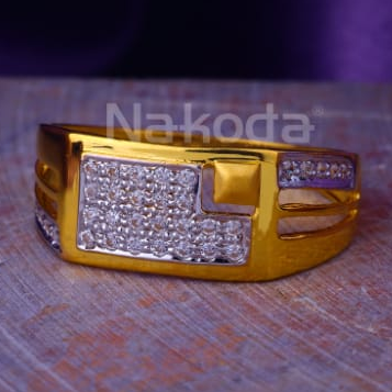 22KT Gold CZ Hallmark Classic Mens Ring MR941 - Image 2